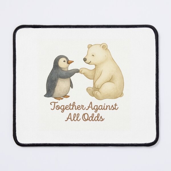 Item preview, Together Against All Odds – Penguin and Polar Bear Watercolor designed and sold by MforMontessori.