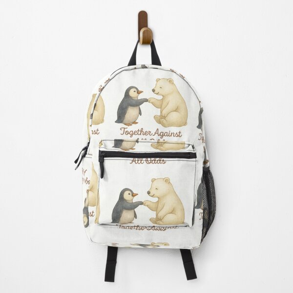 Item preview, Together Against All Odds – Penguin and Polar Bear Watercolor designed and sold by MforMontessori.