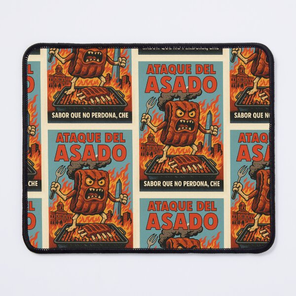 Item preview, The Asado Monster – Retro Argentine Poster in Vintage Comic Style designed and sold by Travellerz.