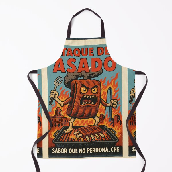 Item preview, The Asado Monster – Retro Argentine Poster in Vintage Comic Style designed and sold by Travellerz.
