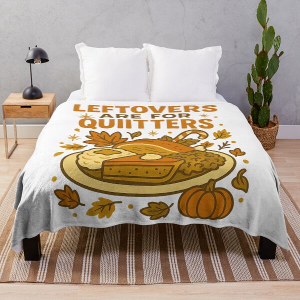 Item preview, Leftovers Are For Quitters – Funny Retro Thanksgiving Plate Mid Century Design designed and sold by FluffyCreative.