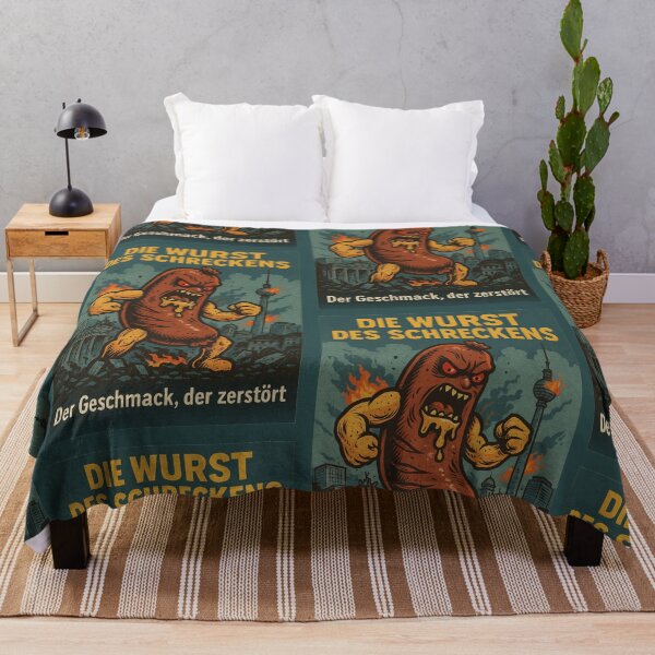 Item preview, The Sausage of Terror – Retro German Bratwurst Monster Poster in Vintage Comic Style designed and sold by Travellerz.
