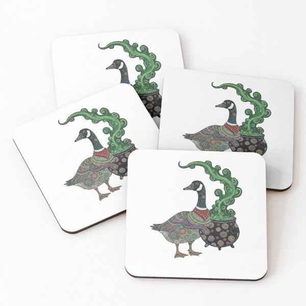 Item preview, Witchy Canada Goose & Cauldron - Canadian Halloween Dot Art designed and sold by DotsNSoul.