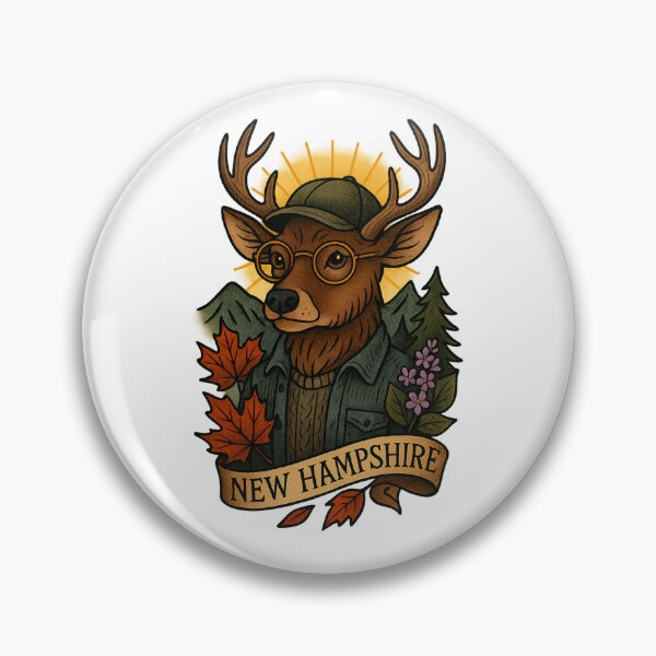 Item preview, New Hampshire White-Tailed Deer State Pride – Fifty Nifty Collection designed and sold by Zippitydodads.