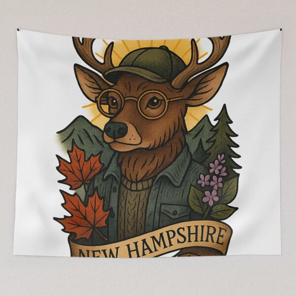 Item preview, New Hampshire White-Tailed Deer State Pride – Fifty Nifty Collection designed and sold by Zippitydodads.