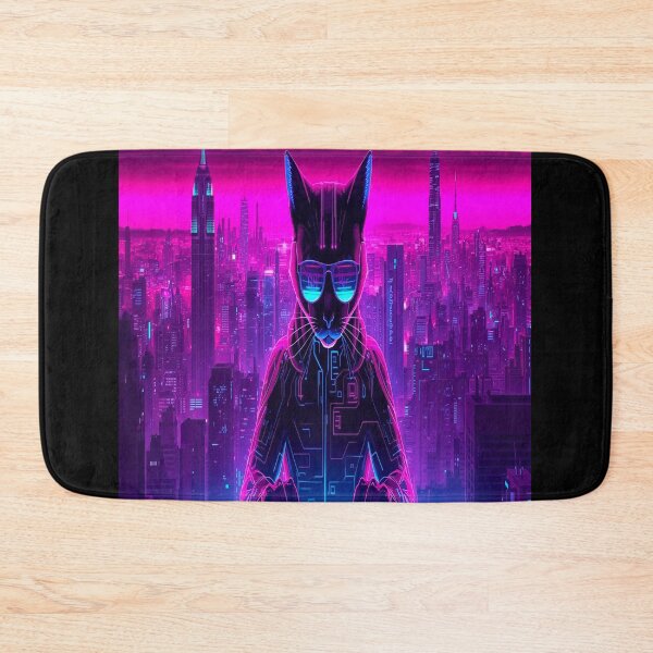 Item preview, Cyberpunk Neon Cat Hacker – Digital Vaporwave Design designed and sold by MODENESTY.