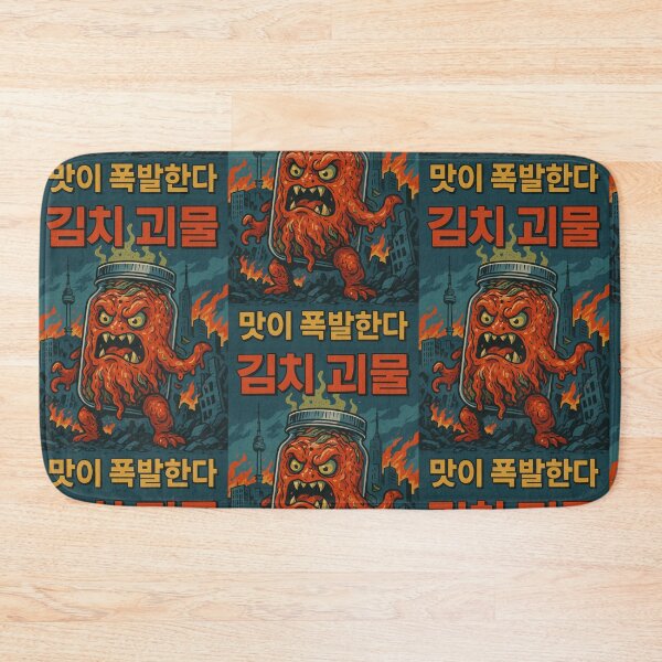 Item preview, The Terror of Kimchi – Retro Korean Monster Poster in Vintage Comic Style designed and sold by Travellerz.