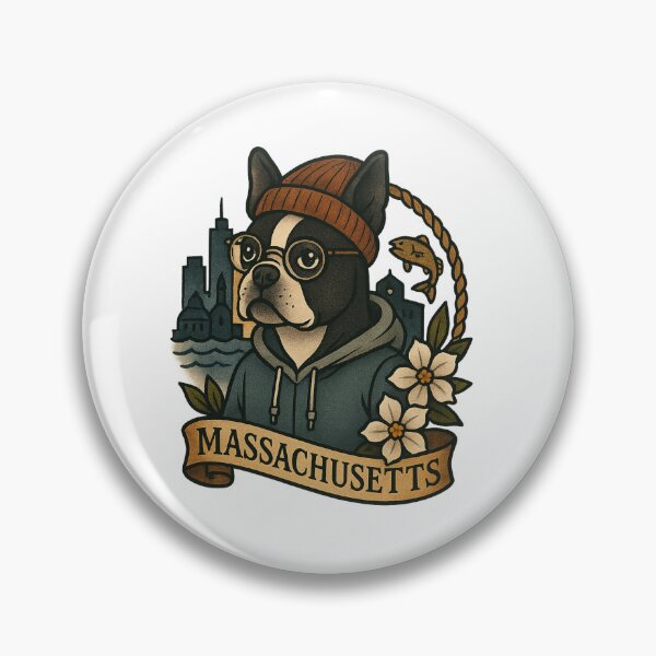 Item preview, Massachusetts Boston Terrier State Pride  – Fifty Nifty Collection designed and sold by Zippitydodads.