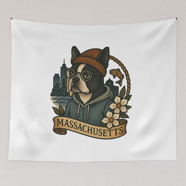 Item preview, Massachusetts Boston Terrier State Pride  – Fifty Nifty Collection designed and sold by Zippitydodads.