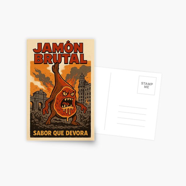 Item preview, Spanish Ham Monster – Retro Comic Poster Illustration designed and sold by Travellerz.