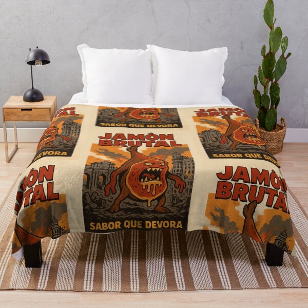 Item preview, Spanish Ham Monster – Retro Comic Poster Illustration designed and sold by Travellerz.