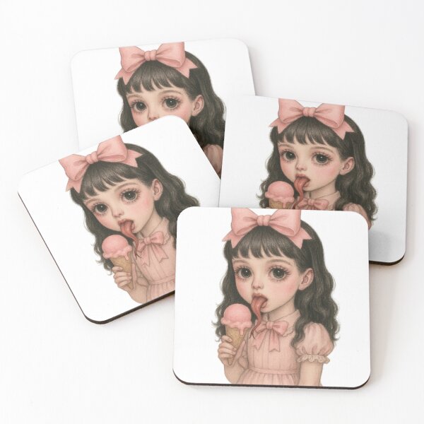 Item preview, Coquette Doll with Ice Cream Sticker designed and sold by Sugar&Shadows.