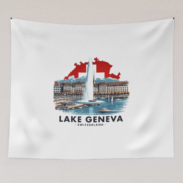 Item preview, Lake Geneva - Travel Art designed and sold by maximinano100k.