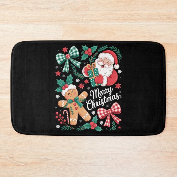 Item preview, Christmas Santa Coquette Bow Gingerbread designed and sold by tearbytea.