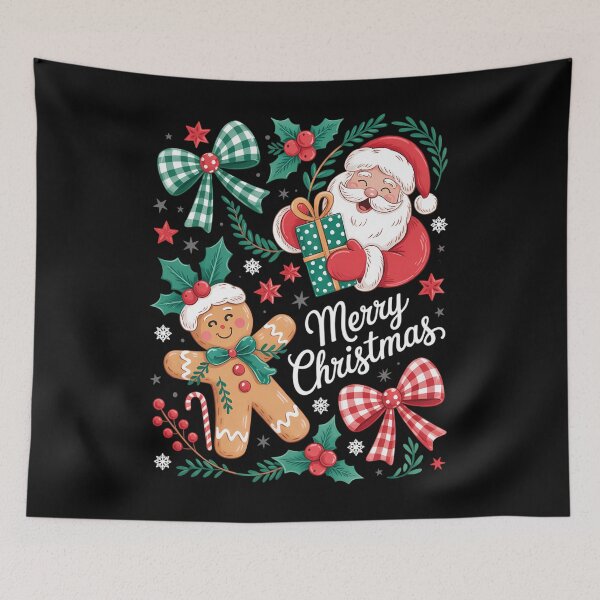 Item preview, Christmas Santa Coquette Bow Gingerbread designed and sold by tearbytea.
