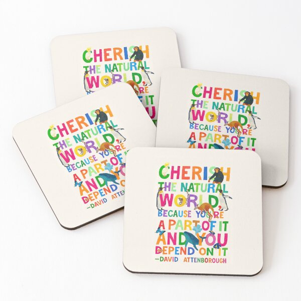 Item preview, David Attenborough Quote \ cherish the natural world designed and sold by KenzieDesignCo.