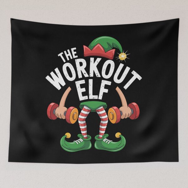 Item preview, Christmas Workout Elf Xmas Family Gym designed and sold by tearbytea.