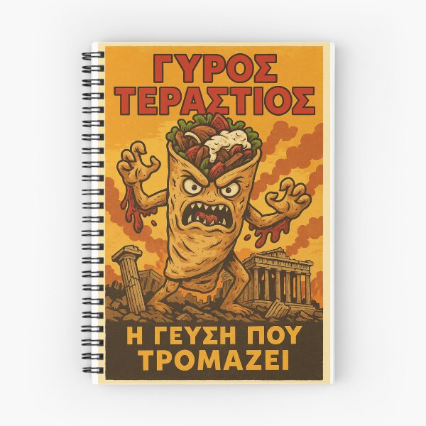Item preview, Greek Gyro Monster – Retro Comic Poster Illustration designed and sold by Travellerz.
