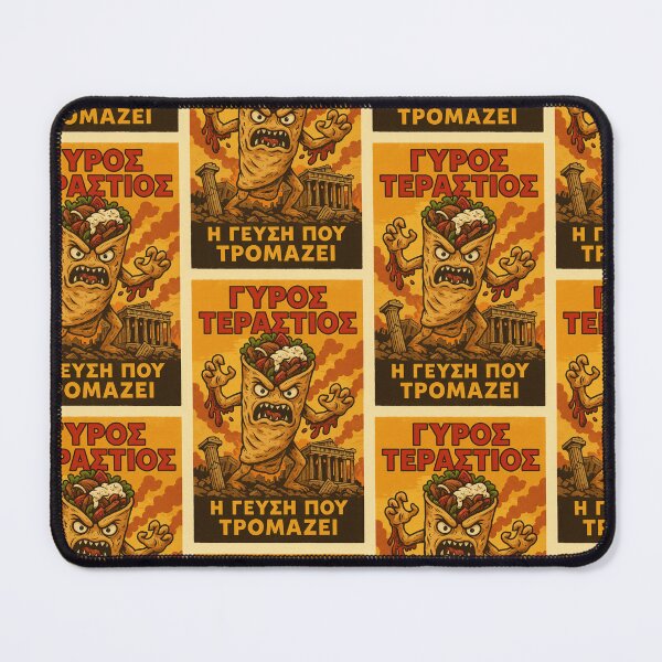 Item preview, Greek Gyro Monster – Retro Comic Poster Illustration designed and sold by Travellerz.