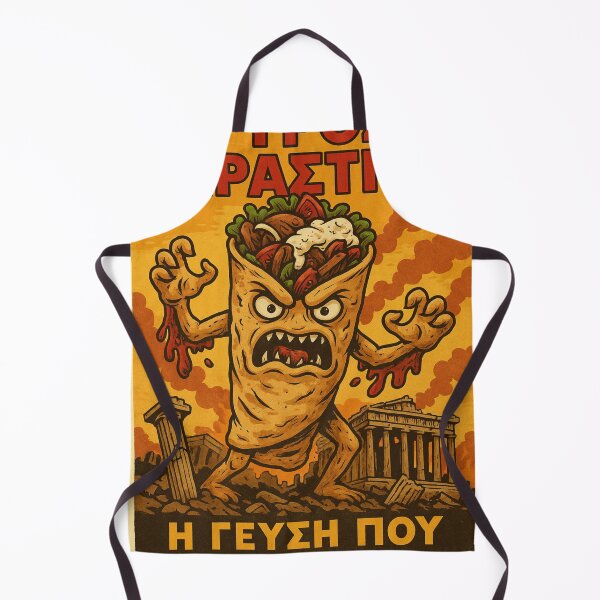 Item preview, Greek Gyro Monster – Retro Comic Poster Illustration designed and sold by Travellerz.