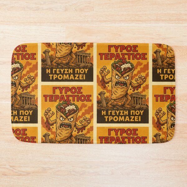 Item preview, Greek Gyro Monster – Retro Comic Poster Illustration designed and sold by Travellerz.