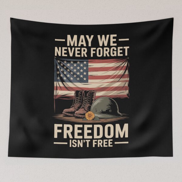 Item preview, May We Never Forget Freedom Isnt Free Veterans Day designed and sold by PunkNation-Arts.