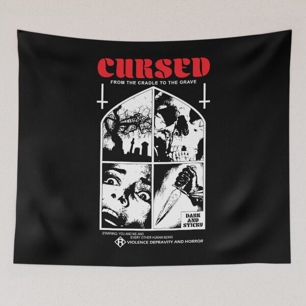 Artikelvorschau, Cursed Horror T-Shirt- Horror Slasher Metal Giallo Shirt Retro entworfen und verkauft von milliebeulah3y.