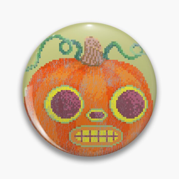 Item preview, Summer’s Over Jack-o’-lantern Distressed Halloween Pixel Art designed and sold by HeatherUnderground.