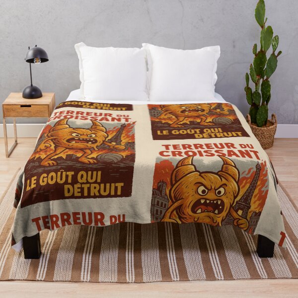 Item preview, French Croissant Monster – Retro Vintage Comic Poster Illustration designed and sold by Travellerz.