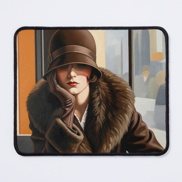 Item preview, Waiting at the Café - Original Art Deco Artwork designed and sold by elektronen.