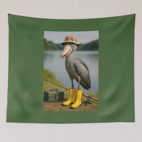 Item preview, Shoebill Stork Going Fishing designed and sold by Tridentulus.