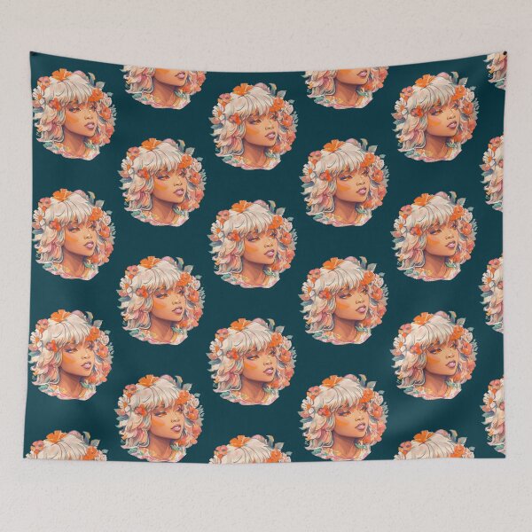 Item preview, illustration of vivid cuten singer song blus with flower splash color designed and sold by josekuhlman.