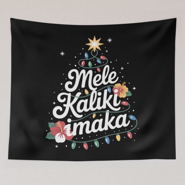 Item preview, Mele Kalikimaka Hawaiian Christmas Hawaii Tropical Xmas Tree designed and sold by PunkNation-Arts.