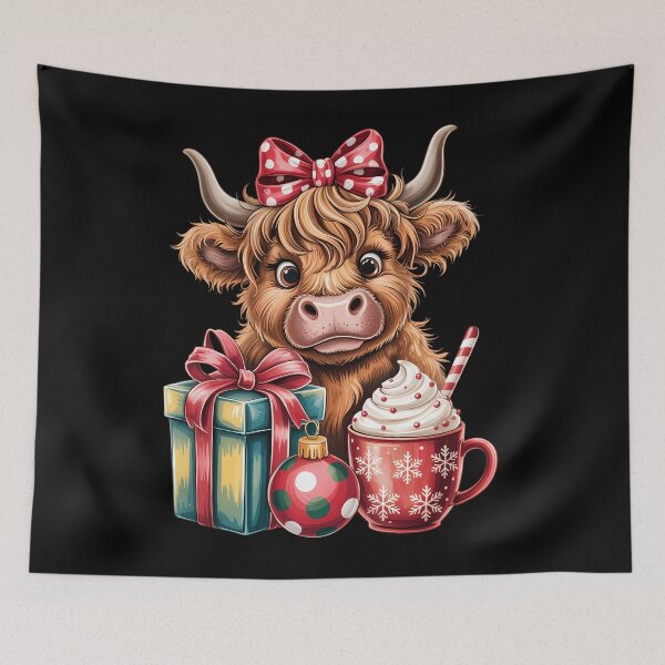 Item preview, Cute Cow Merry Christmas Farmer Cow Xmas designed and sold by tearbytea.