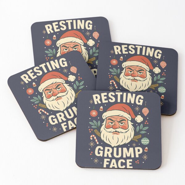 Item preview, Resting Grump Face – Funny Retro Santa Mid Century Christmas Humor Design designed and sold by FluffyCreative.