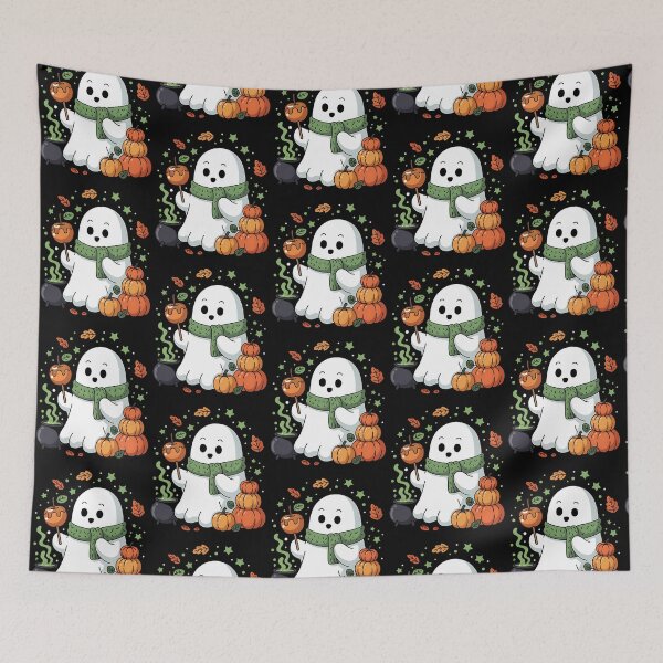 Item preview, Cute Ghost Autumn – Halloween Caramel Apple Cauldron designed and sold by Taans-Creation.