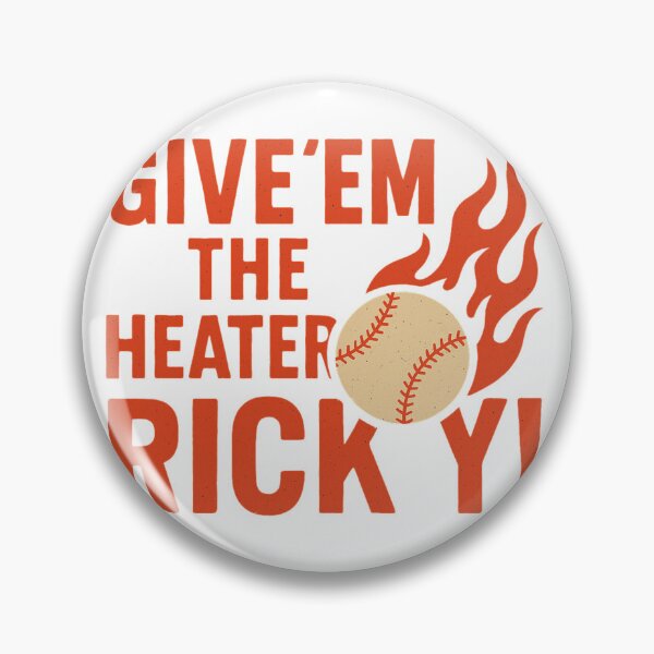 Item preview, Major League – Give ’em the Heater Ricky! Flaming Baseball Design designed and sold by BackstopAndCo.