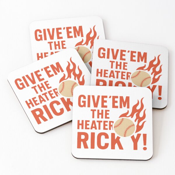 Item preview, Major League – Give ’em the Heater Ricky! Flaming Baseball Design designed and sold by BackstopAndCo.