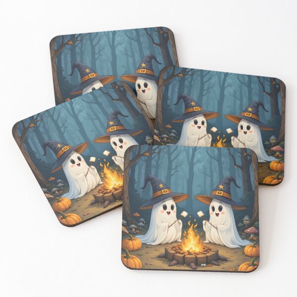 Item preview, Ghosts Roasting Marshmallows by Campfire – Cozy Halloween Camping designed and sold by wildexperience.