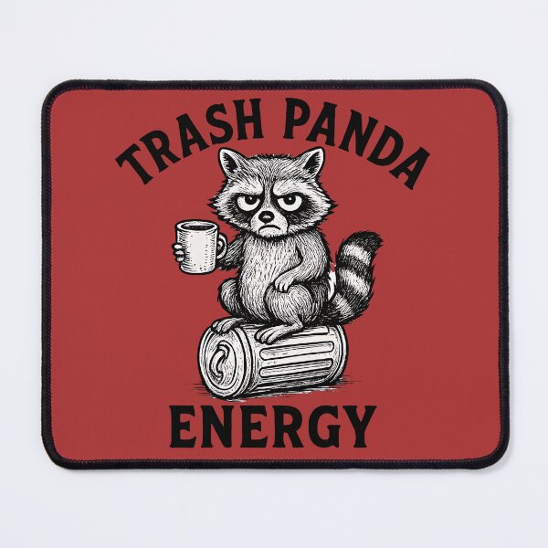 Item preview, Trash Panda Energy – Funny Raccoon Coffee T-Shirt Design designed and sold by LunaSpellStudio.