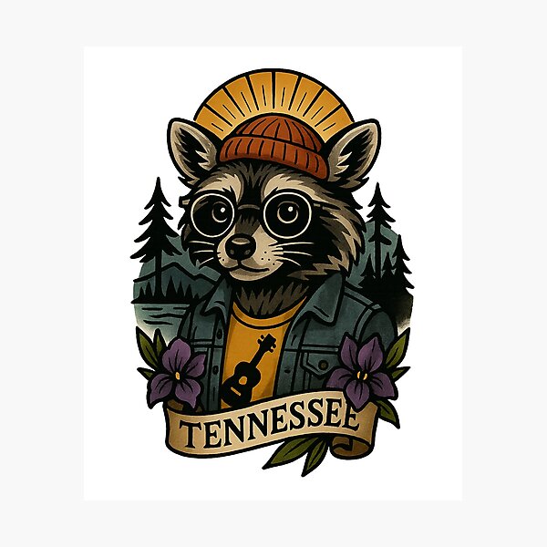 Item preview, Tennessee Raccoon State Pride – Fifty Nifty Collection designed and sold by Zippitydodads.