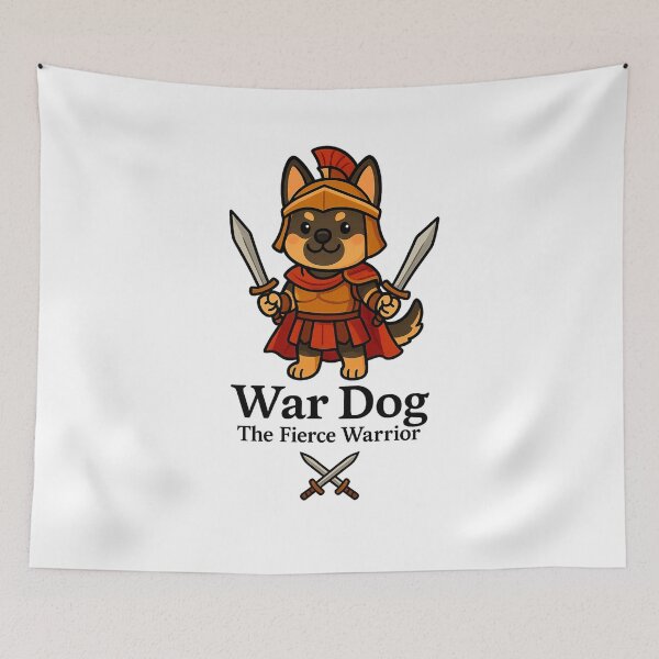 Item preview, War Dog – Fierce Warrior Dog Illustration, Cute Shiba Inu Warrior, Animal-Themed Design for Stickers, Apparel & Gifts designed and sold by RungsitDesign.
