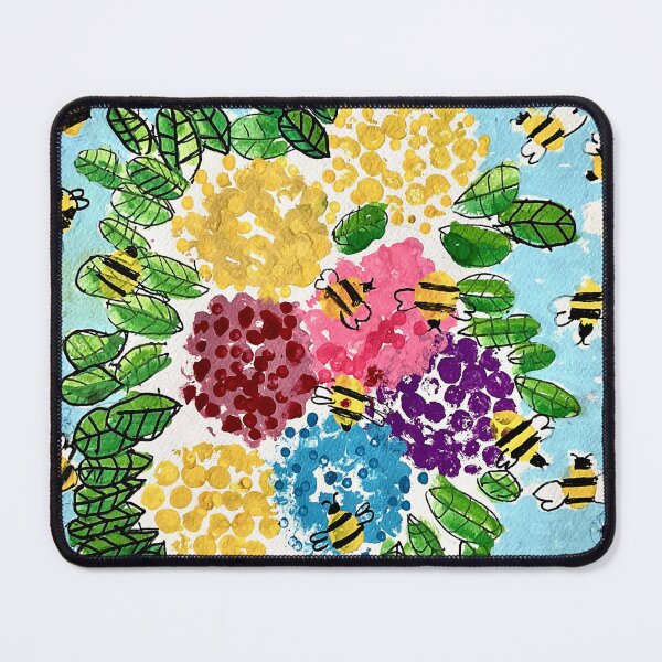 Item preview, Blooming Flowers with Bees in Summer Garden designed and sold by idtecss.