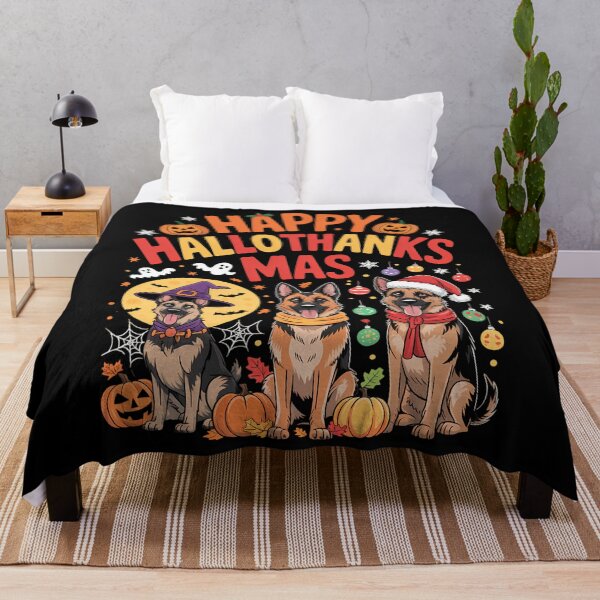 Item preview, Happy Halloween Thanksgiving Christmas Xmas Dog designed and sold by LunaCrazeArt.