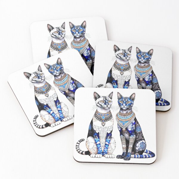 Item preview, Regal Egyptian Cat Guardians designed and sold by LanaGustavsson.