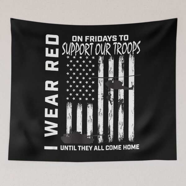 Item preview, Wear Red On Fridays Military Veteran Support Our Troops Flag 		 designed and sold by cohalllotz7.