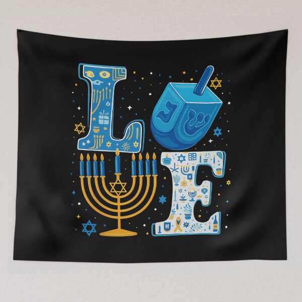 Item preview, Love Cute Hanukkah Dreidel Menorah Chanukah Jewish Holiday designed and sold by HellD3vil-Art.