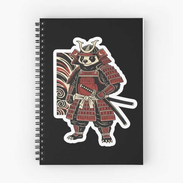 Artikelvorschau, Furchtloser Honigdachs-Coder, Samurai-Krieger, Wappen und lustiges Entwickler-Maskottchen-Geschenk entworfen und verkauft von bvdesignart.