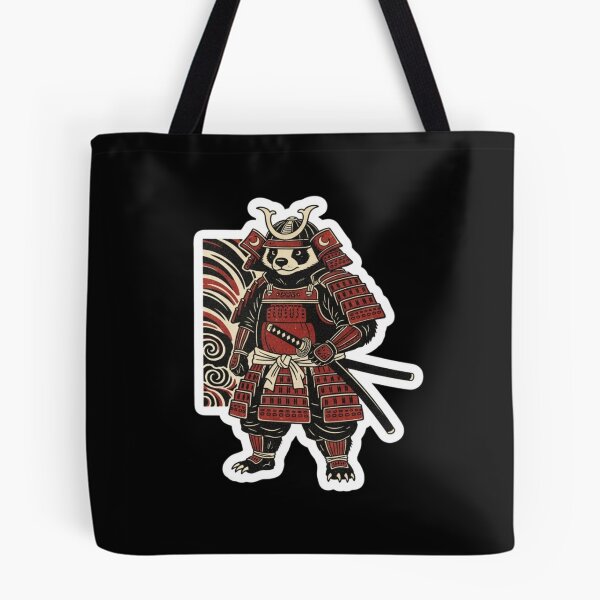 Artikelvorschau, Furchtloser Honigdachs-Coder, Samurai-Krieger, Wappen und lustiges Entwickler-Maskottchen-Geschenk entworfen und verkauft von bvdesignart.
