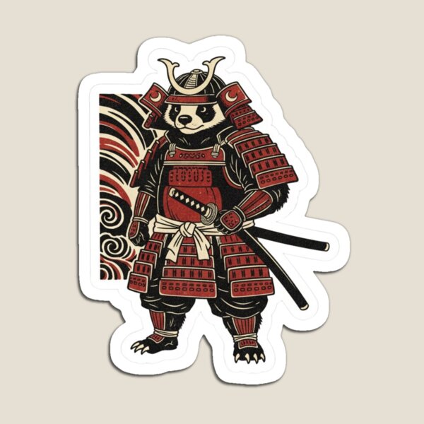Item preview, Fearless Honey Badger Coder Samurai Warrior Crest and Funny Developer Mascot Gift designed and sold by bvdesignart.